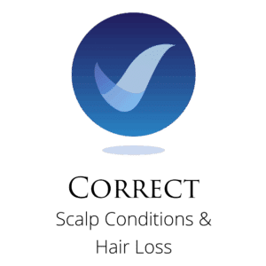 Icon representing correcting scalp conditions and early hair loss.